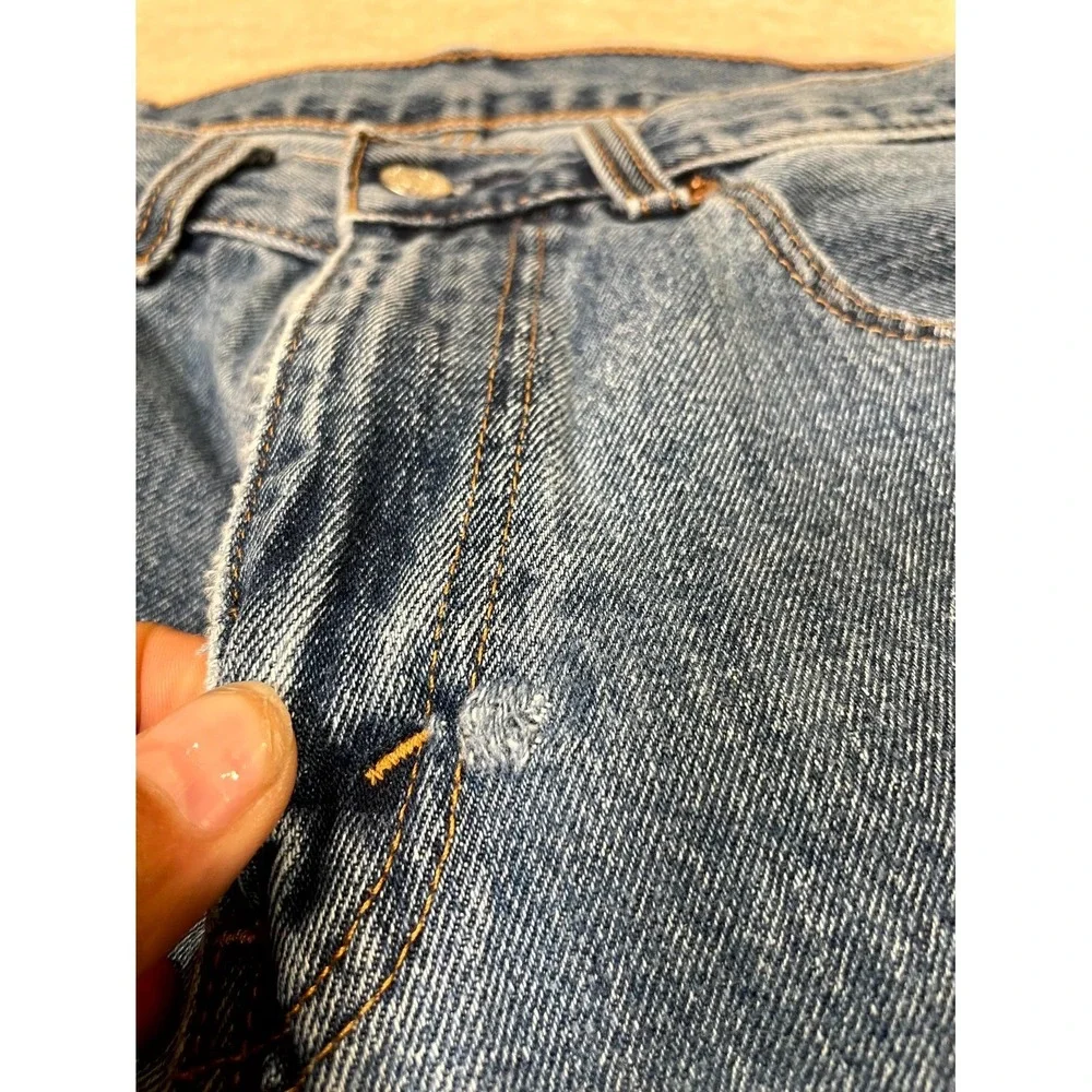 Levi's 505 Authentic Jeans Mens 34x29 Blue Denim Cotton Stretch‎ Straight Leg
